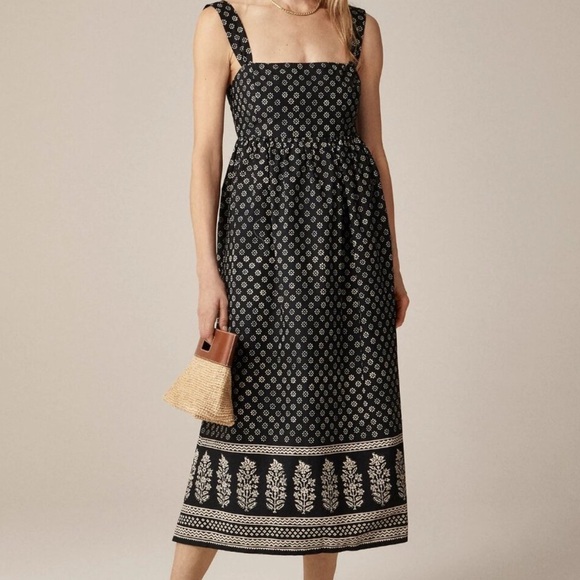 J. Crew Dresses & Skirts - J. Crew Black and White Sleeveless Midi block print Sundress